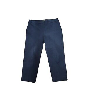 Talbots Pants Chatham Navy Blue Stretch High Rise Cropped Women's  14P